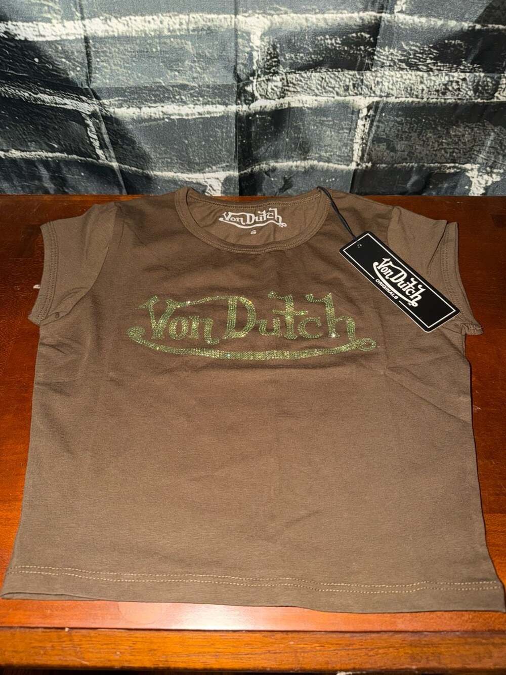 Von Dutch Rhinestone Baby Tee